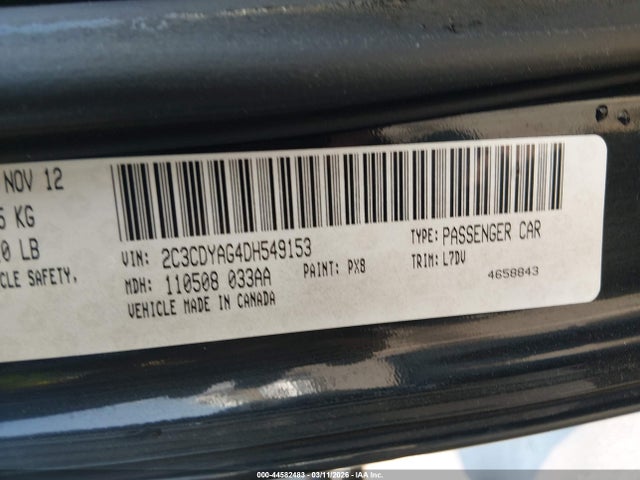Продаж на аукціоні авто 2013 Dodge Challenger Sxt, vin: 2C3CDYAG4DH549153, номер лоту: 44582483