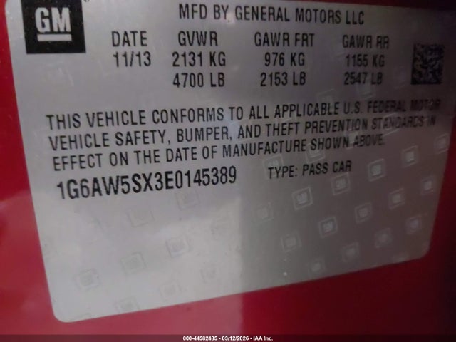 2014 CADILLAC CTS 1G6AW5SX3E0145389 Photo 8