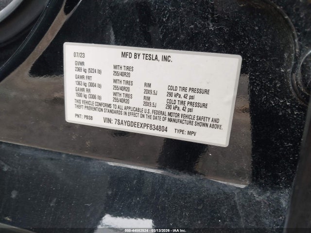 Aukcja sprzedaży 2023 Tesla Model Y Awd/long Range Dual Motor All-wheel Drive, vin: 7SAYGDEEXPF834804, numer aukcji: 44582524