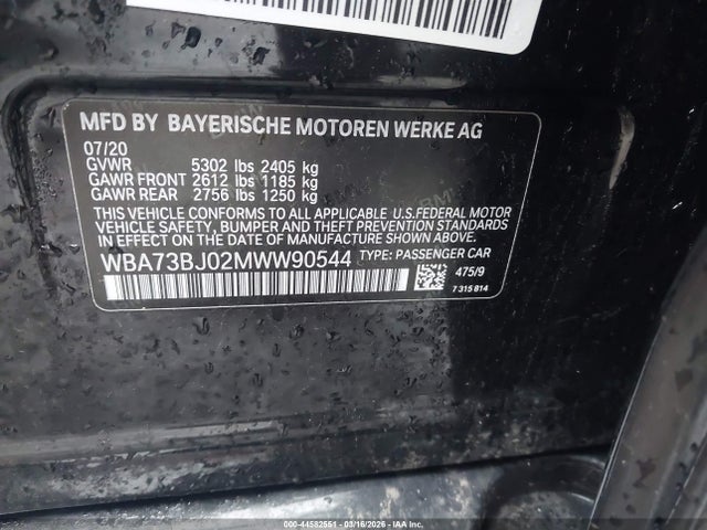 2021 BMW 540I WBA73BJ02MWW90544 Photo 8