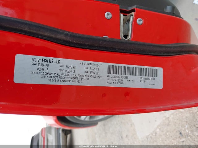 44582604 :رقم المزاد ، 2C3CDXBG0JH173880 vin ، 2018 Dodge Charger Sxt Rwd مزاد بيع