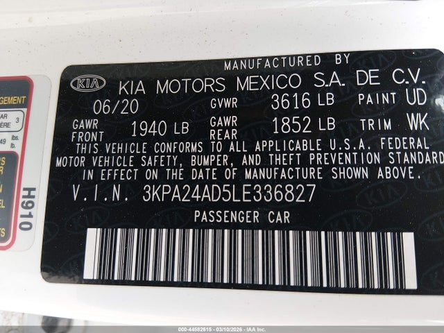 2020 KIA RIO 3KPA24AD5LE336827 Photo 8