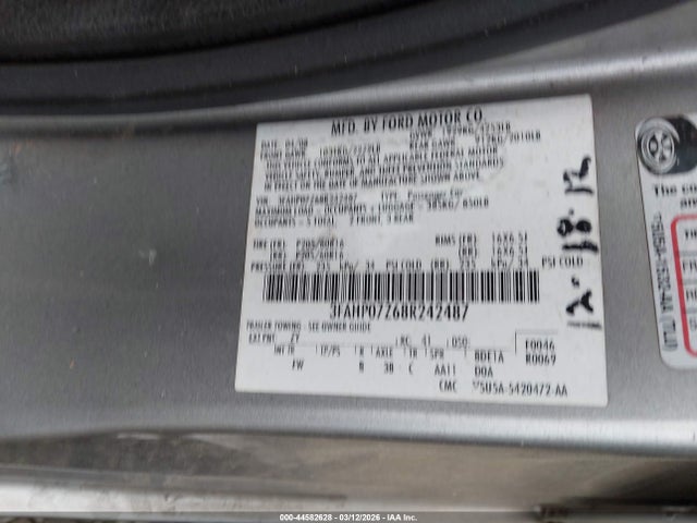 Продаж на аукціоні авто 2008 Ford Fusion Se, vin: 3FAHP07Z68R242487, номер лоту: 44582628