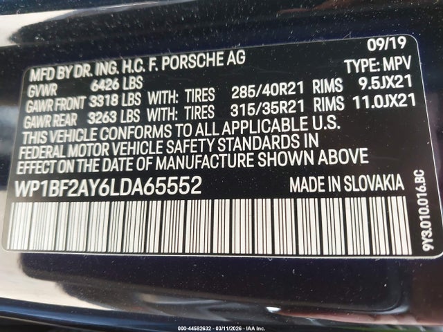 2020 PORSCHE CAYENNE COUPE WP1BF2AY6LDA65552 Photo 8