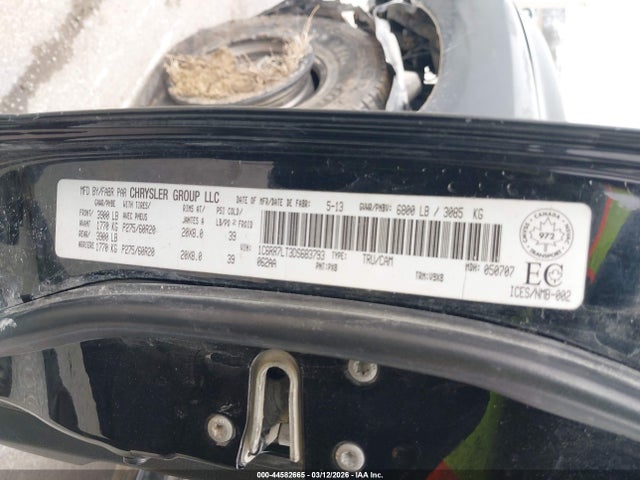 Aukcja sprzedaży 2013 Ram 1500 Slt, vin: 1C6RR7LT3DS683793, numer aukcji: 44582665