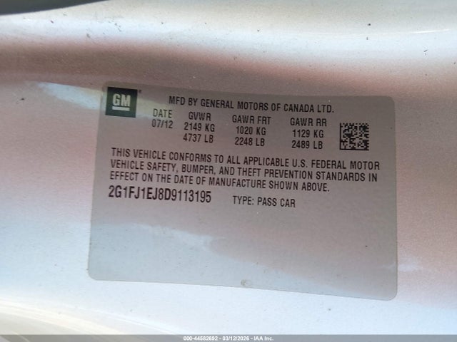 2013 CHEVROLET CAMARO 2G1FJ1EJ8D9113195 Photo 8