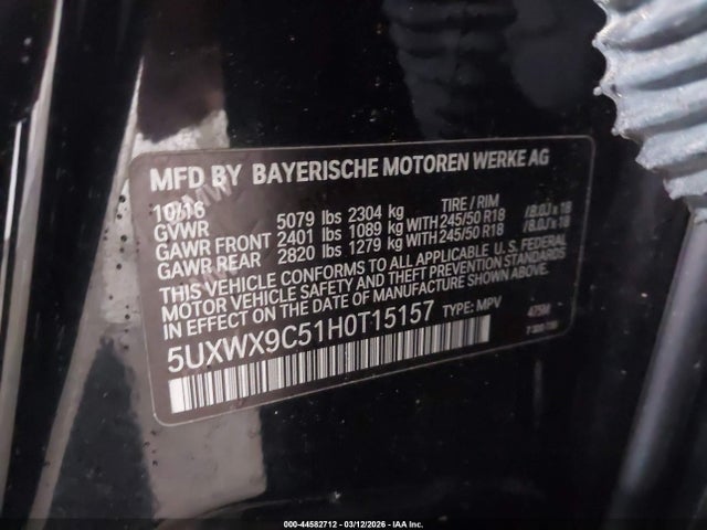 Продаж на аукціоні авто 2017 Bmw X3 Xdrive28i, vin: 5UXWX9C51H0T15157, номер лоту: 44582712