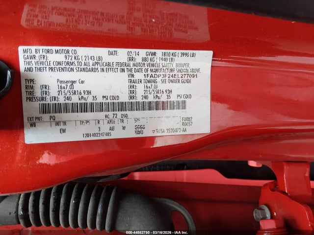 1FADP3F24EL277091 Ford FOCUS SE
