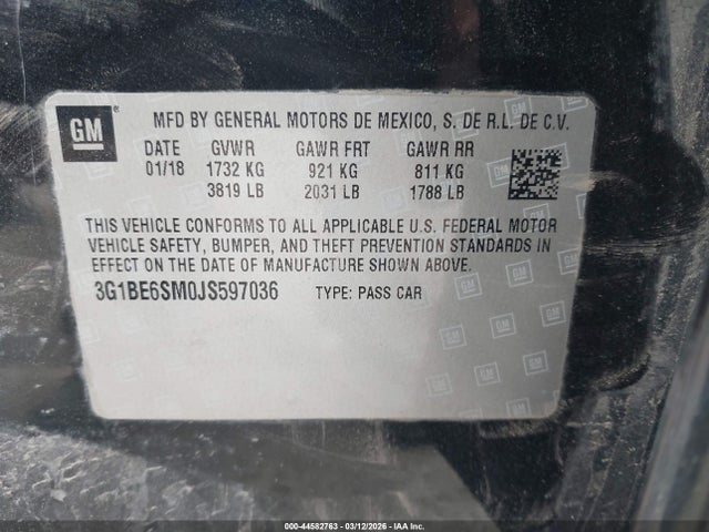 2018 CHEVROLET CRUZE 3G1BE6SM0JS597036 Photo 8