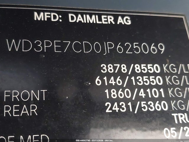 2018 MERCEDES-BENZ SPRINTER 2500 WD3PE7CD0JP625069 Photo 8