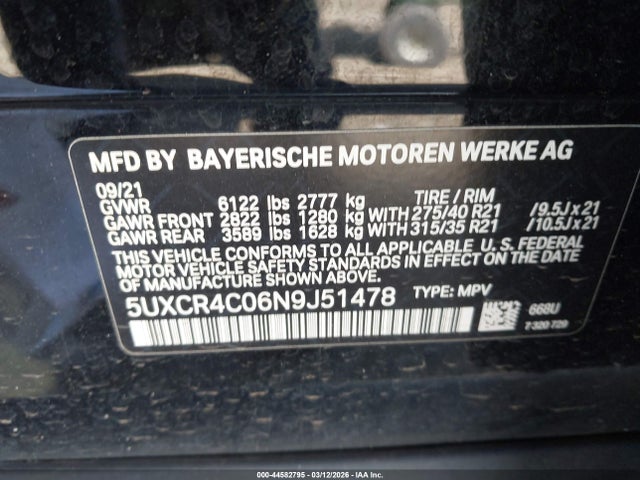 2022 BMW X5 5UXCR4C06N9J51478 Photo 8