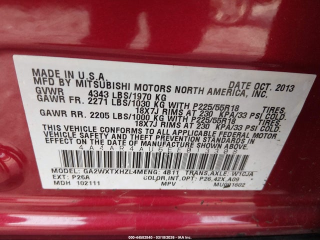 2014 MITSUBISHI OUTLANDER SPORT 4A4AR4AU6EE013308 Photo 8