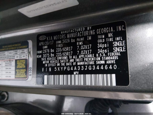 Продаж на аукціоні авто 2018 Kia Sorento 2.4l L, vin: 5XYPG4A33JG344640, номер лоту: 44582850