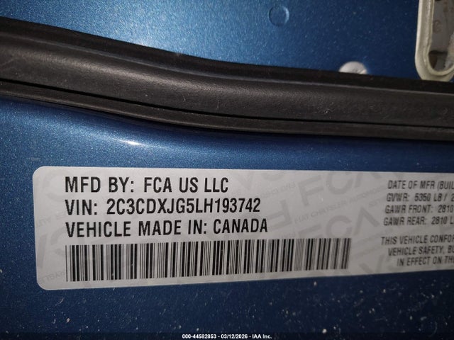 2020 DODGE CHARGER 2C3CDXJG5LH193742 Photo 8