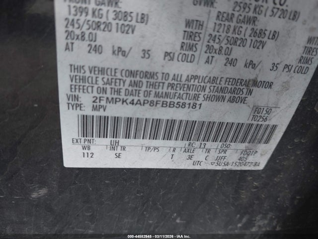 2015 FORD EDGE 2FMPK4AP8FBB58181 Photo 8