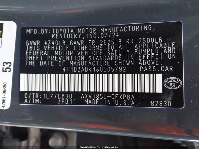 Toyota CAMRY XSE 2025 4T1DBADK1SU505792 Image 9