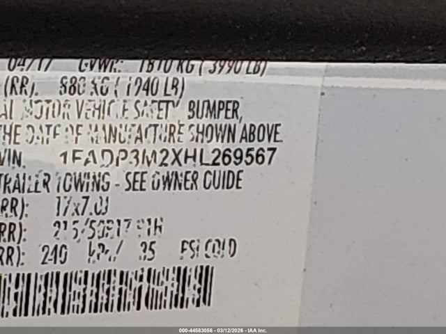 Ford FOCUS SEL 2017 1FADP3M2XHL269567 Image 9
