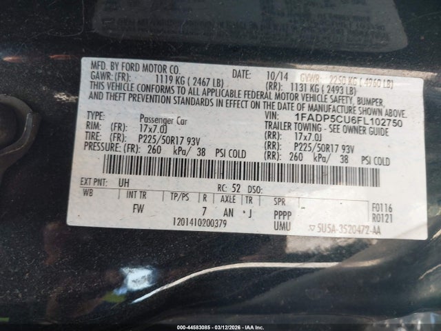 Ford C-max Energi Sel 2015 1FADP5CU6FL102750 Image 9