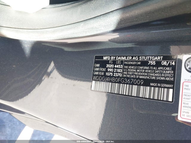 Aukcja sprzedaży 2015 Mercedes-benz C 250, vin: WDDGJ4HB0FG367009, numer aukcji: 44583087
