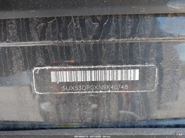 Продаж на аукціоні авто 2022 Bmw X3 Xdrive30i, vin: 5UX53DP0XN9K40748, номер лоту: 44583170