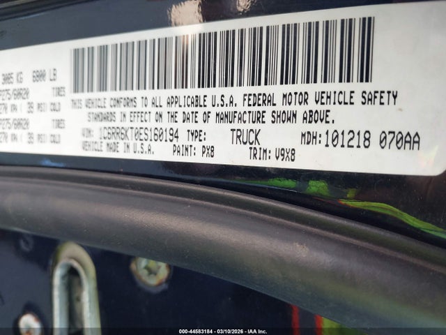 44583184 :رقم المزاد ، 1C6RR6KT0ES160194 vin ، 2014 Ram 1500 Express مزاد بيع