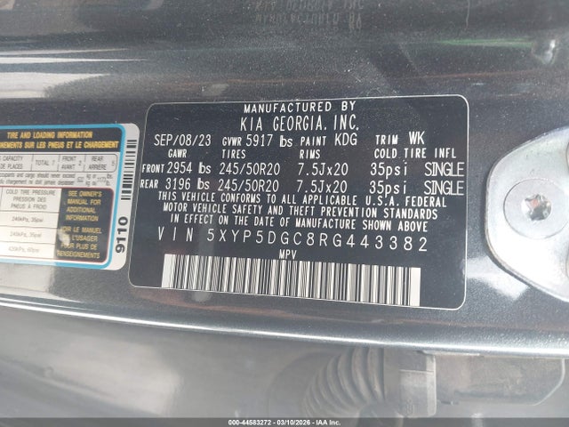 Продажа на аукционе авто 2024 Kia Telluride Sx Prestige X-line, vin: 5XYP5DGC8RG443382, номер лота: 44583272