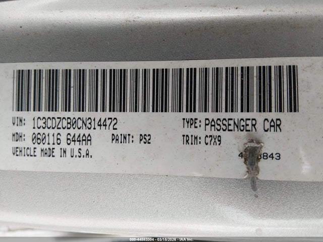 Продаж на аукціоні авто 2012 Dodge Avenger Sxt, vin: 1C3CDZCB0CN314472, номер лоту: 44583304