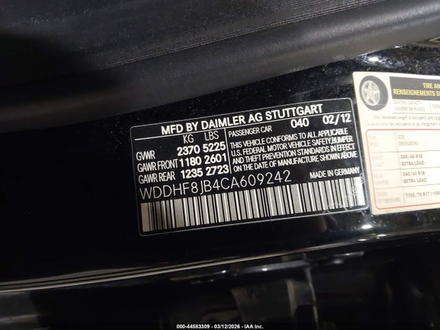 Продаж на аукціоні авто 2012 Mercedes-benz E 350 4matic, vin: WDDHF8JB4CA609242, номер лоту: 44583309