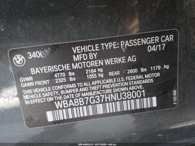 2017 BMW 340I WBA8B7G37HNU38001 Photo 8