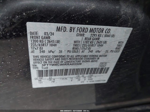 2024 FORD MAVERICK 3FTTW8C96RRA85508 Photo 8