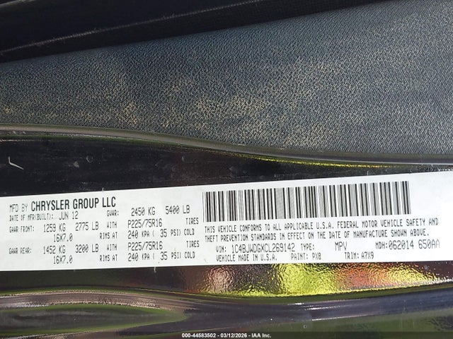 2012 JEEP WRANGLER UNLIMITED 1C4BJWDGXCL269142 Photo 8