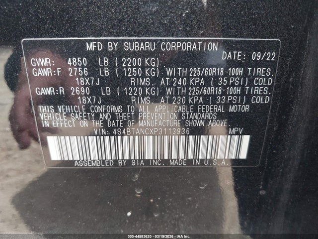 2023 SUBARU OUTBACK 4S4BTANCXP3113936 Photo 8