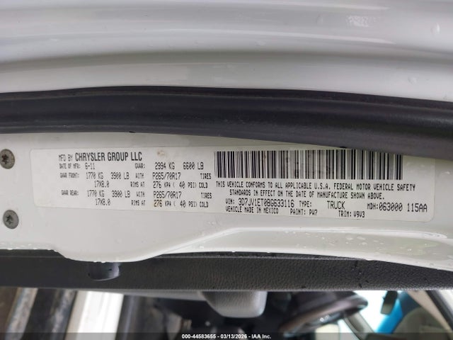 2011 RAM RAM 1500 3D7JV1ET0BG633116 Photo 8