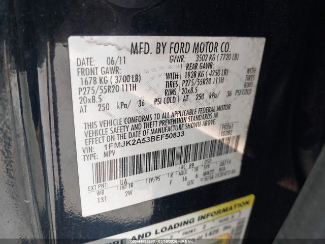 2011 FORD EXPEDITION EL 1FMJK2A53BEF50833 Photo 8