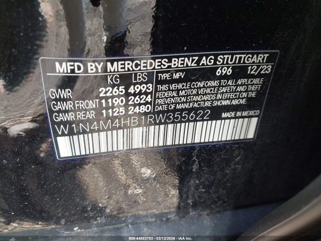 Продажа на аукционе авто 2024 Mercedes-benz Glb 250 4matic, vin: W1N4M4HB1RW355622, номер лота: 44583793