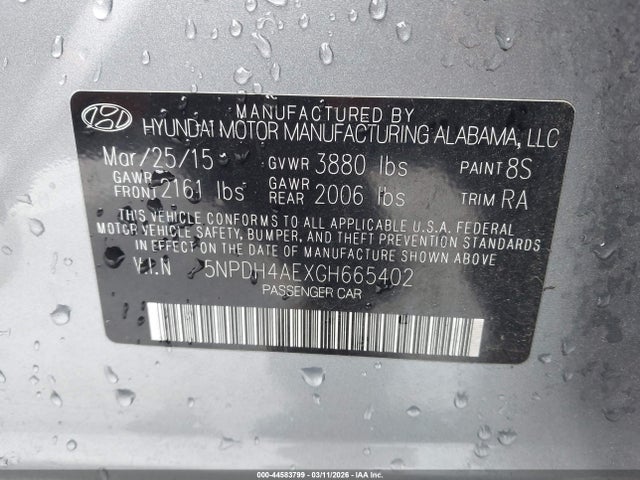 Hyundai ELANTRA SE 2016 5NPDH4AEXGH665402 Image 9