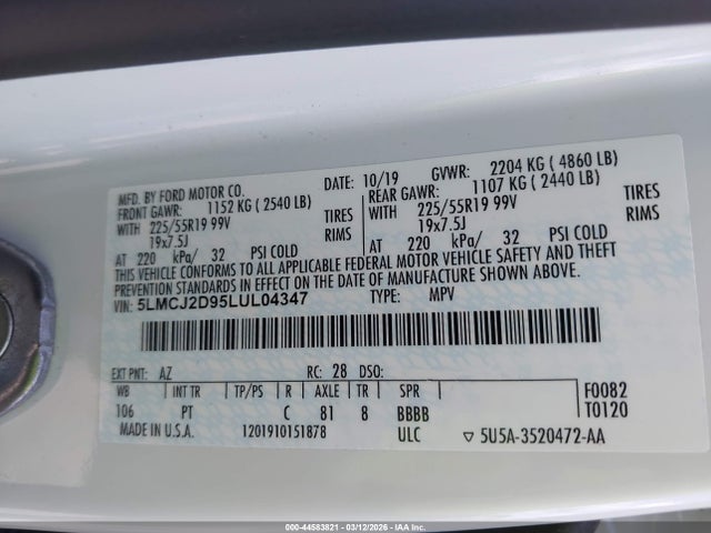 2020 LINCOLN CORSAIR 5LMCJ2D95LUL04347 Photo 8