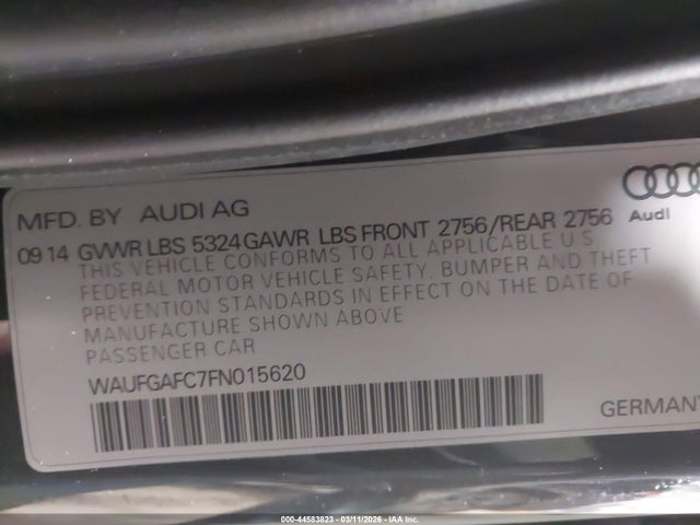 Aukcja sprzedaży 2015 Audi A6 3.0t Premium Plus, vin: WAUFGAFC7FN015620, numer aukcji: 44583823