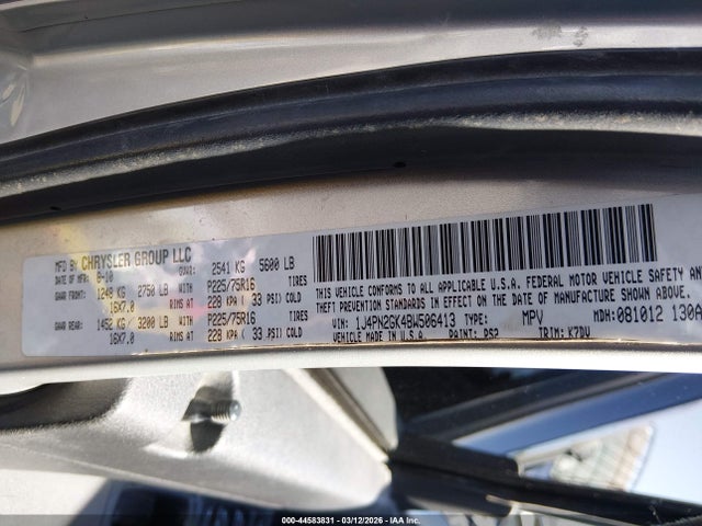 Продажа на аукционе авто 2011 Jeep Liberty Sport, vin: 1J4PN2GK4BW506413, номер лота: 44583831