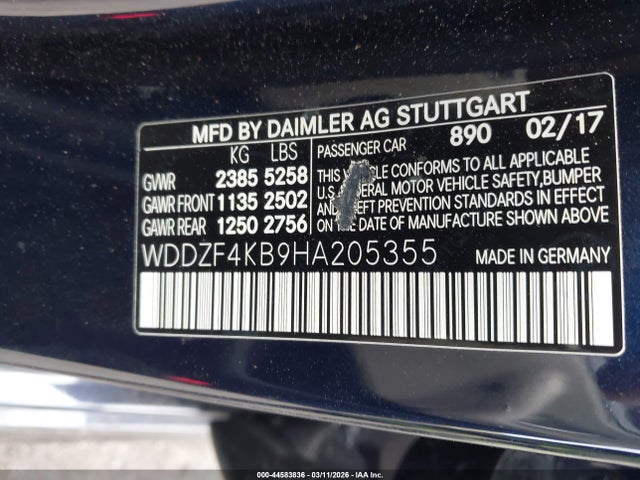 Продажа на аукционе авто 2017 Mercedes-benz E 300 4matic, vin: WDDZF4KB9HA205355, номер лота: 44583836