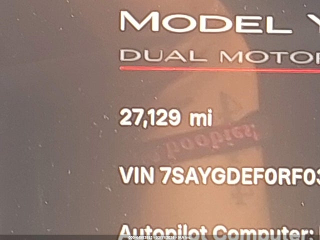 44583853 :رقم المزاد ، 7SAYGDEF0RF036131 vin ، 2024 Tesla Model Y Performance Dual Motor All-wheel Drive مزاد بيع