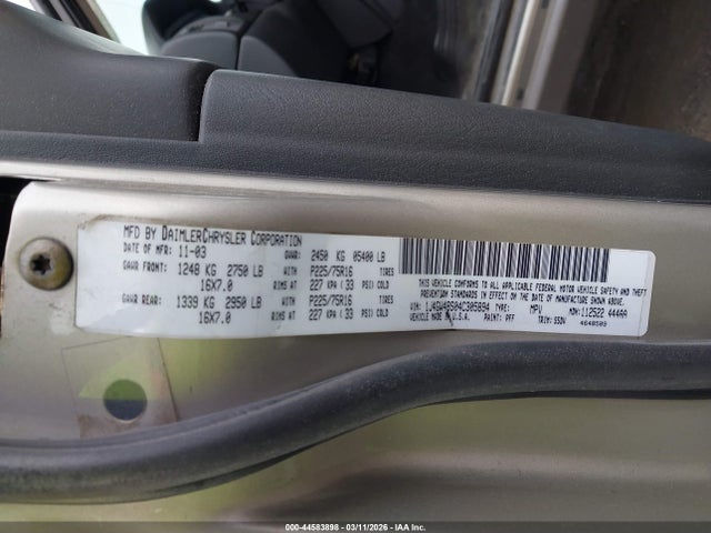 Продажа на аукционе авто 2004 Jeep Grand Cherokee Laredo, vin: 1J4GW48S04C305894, номер лота: 44583898
