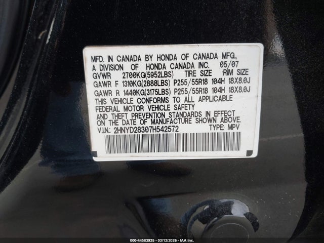 2007 ACURA MDX 2HNYD28307H542572 Photo 8