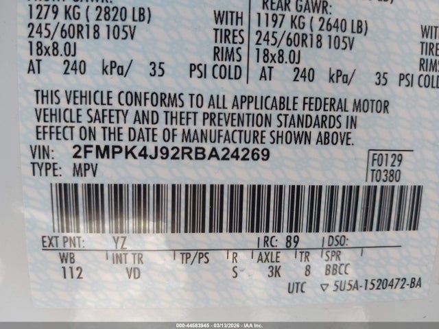 Ford EDGE SEL 2024 2FMPK4J92RBA24269 Image 9