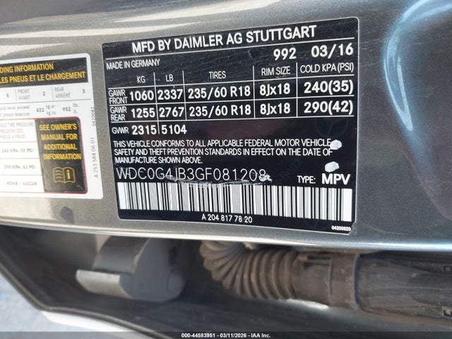 2016 MERCEDES-BENZ GLC 300 WDC0G4JB3GF081208 Photo 8