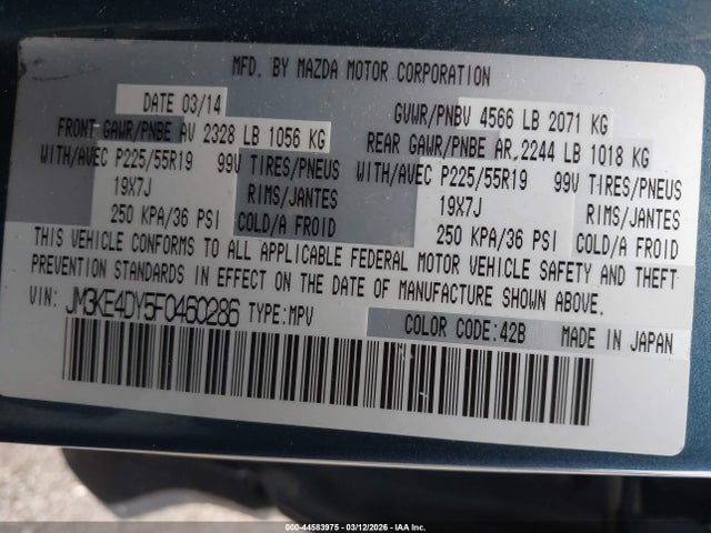 Продажа на аукционе авто 2015 Mazda Cx-5 Grand Touring, vin: JM3KE4DY5F0460286, номер лота: 44583975