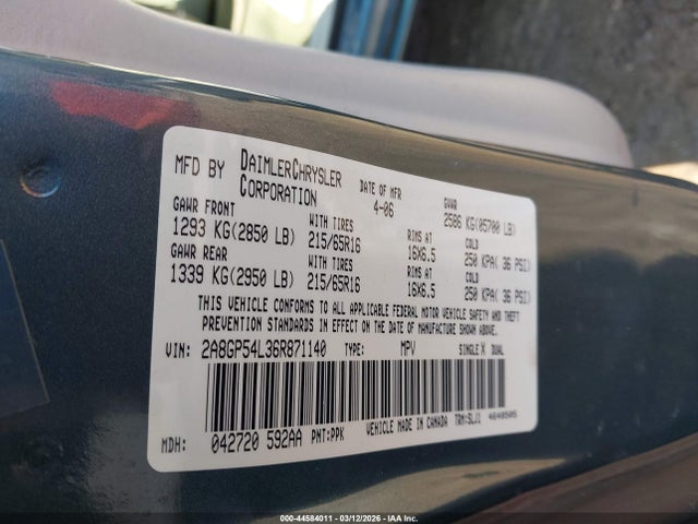 2006 CHRYSLER TOWN & COUNTRY 2A8GP54L36R871140 Photo 8