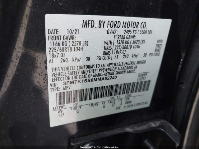 2021 FORD MUSTANG MACH-E 3FMTK1SS6MMA62240 Photo 8