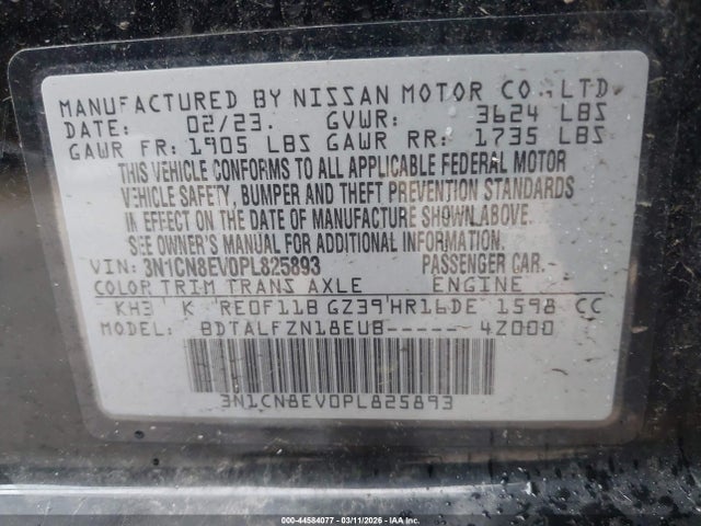 3N1CN8EV0PL825893 Nissan Versa 1.6 Sv Xtronic Cvt