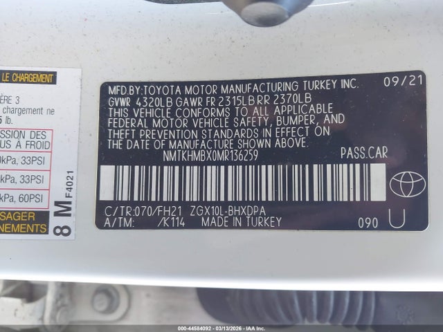Toyota C-HR LE 2021 NMTKHMBX0MR136259 Image 9